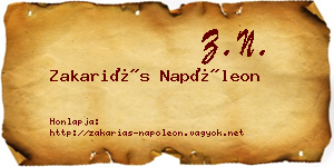 Zakariás Napóleon névjegykártya